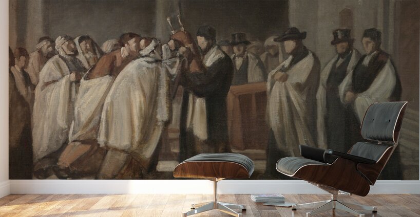 Sabbath Service by Edouard Moyse [1827–1908] Wall Murals