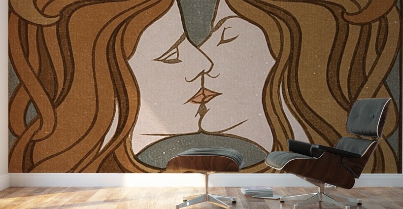 The kiss [circa 1898] by Peter Behrens [1868–1940] Wall Murals