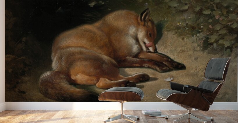 After the meal [1846–1879] by Bernard te Gempt [1826–1879] Wall Murals