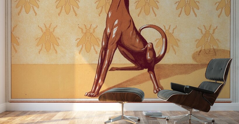 Faisans et renard. Frise cuivre découpé. Chien. Chandelier. Abeilles. Semis. Renards. écureuils et oiseaux. Jardiniere cuivre repoussé [1897] by Maurice Pillard Verneuil [1869–1942] Wall Murals