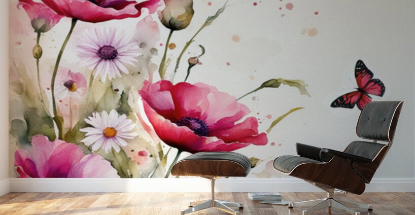 POPPIES AND DAISIES Wall Murals