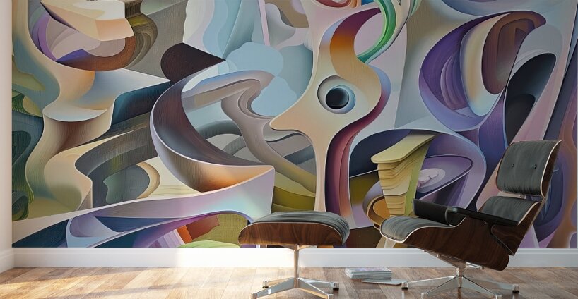 Abstract Forms Intertwined H2N9P4 55 Wall Murals
