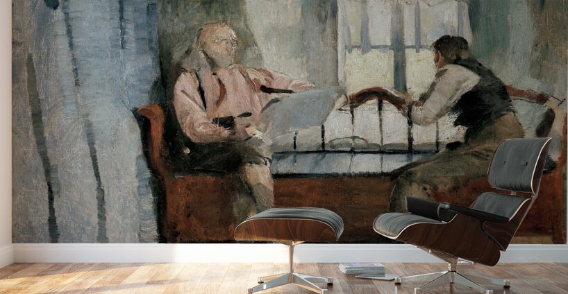 Farm Interior. Knabberud in Bærum [1886] by Harriet Backer [1845–1932] Wall Murals