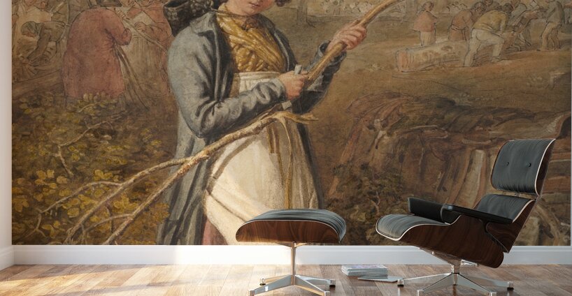 Barking Timber in Wychwood Forest. Oxfordshire [1818] by Joshua Cristall [1765–1847] Wall Murals