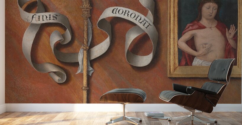 Trompe–l’oeil with Painting of The Man of Sorrows [ca. 1514–15] by Bernard van Orley [1492–1542] Wall Murals