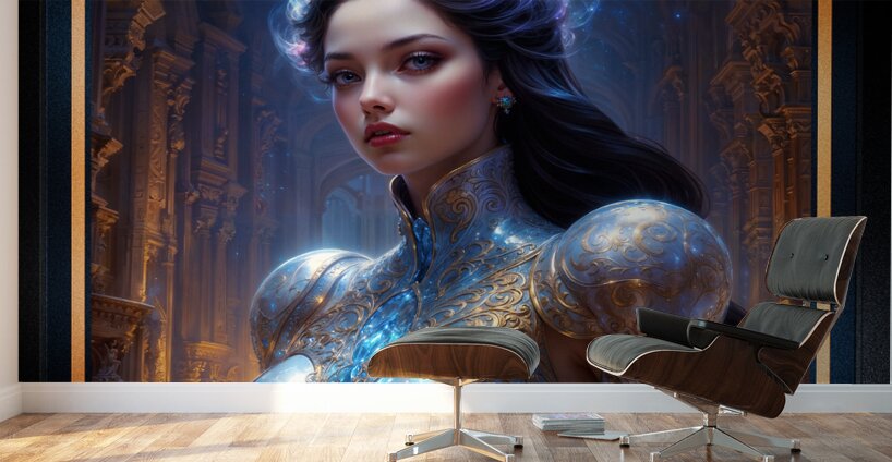 Elysia Ardentis An Enigmatic Vision Of Celestial Elegance And Grace Captivating AI Concept Art by Xzendor7 Wall Murals