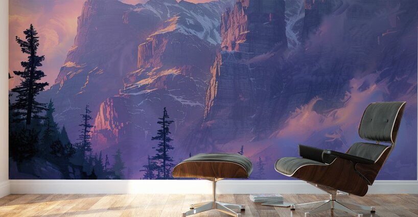 Alpine Glow Upon Peaks J9H3N2 48 Wall Murals