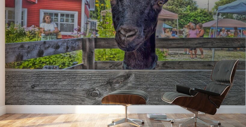 Alert Market Goat Wood Pen Wall Murals