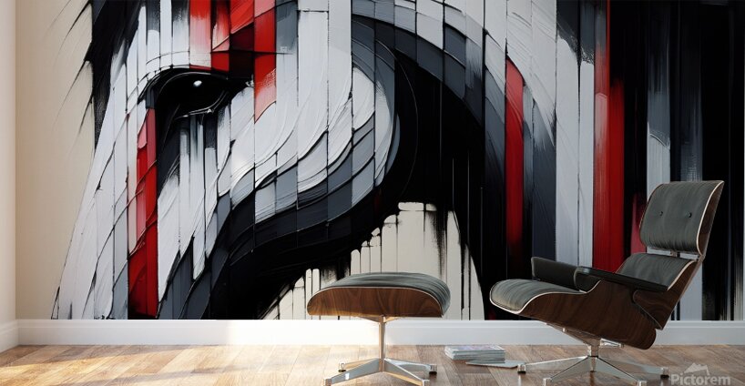 Glitch Art Horse  Bold Red & Black Abstract Art Print Digital Download Modern Wall Art for Home or Office Decor Wall Murals