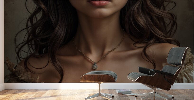 Ruffled Neckline  Wall Murals