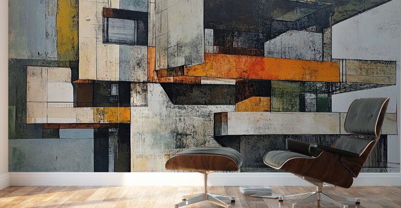 Architectural Study Orange 9P3N7J 55 Wall Murals