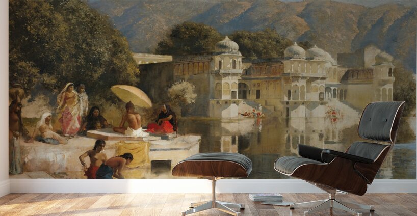 Lake at Oodeypore. India [circa 1893] by Edwin Lord Weeks [1849–1903] Wall Murals