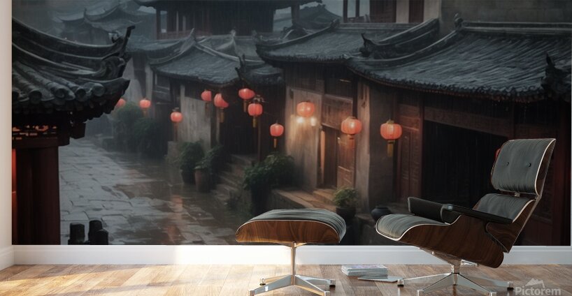 Whispers of the Past: An Ancient Town in the Rain Wall Murals