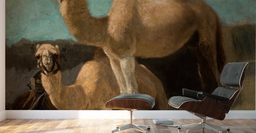 Two Camels [1853–1854] by Henryk Rodakowski [1823–1894] Wall Murals