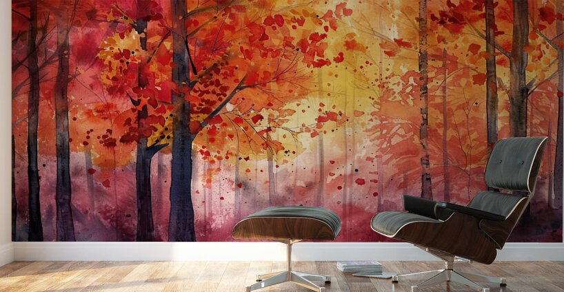 Autumn Forest Glow H2N9P4 57 Wall Murals