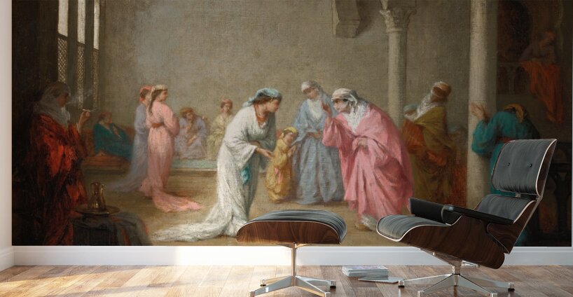 A Visit. A Harem Interior by Henriette Browne [1829–1901] Wall Murals