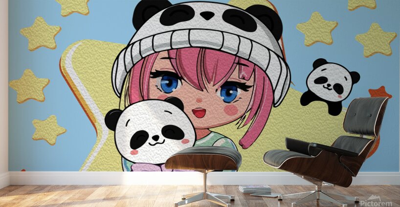 Creative Anime Wall Art | Girls Animal Companions 19 Wall Murals