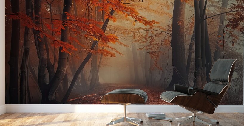Autumn Mist Pathway H2N9P4 55 Wall Murals