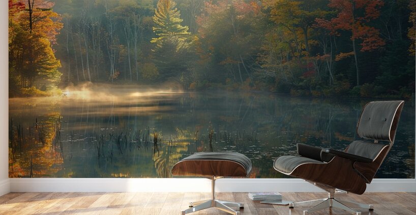 Autumn Mist Reflections 92HJ5P 67 Wall Murals