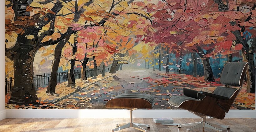 Autumn Pathway Serene 2H9N3Z 58 Wall Murals