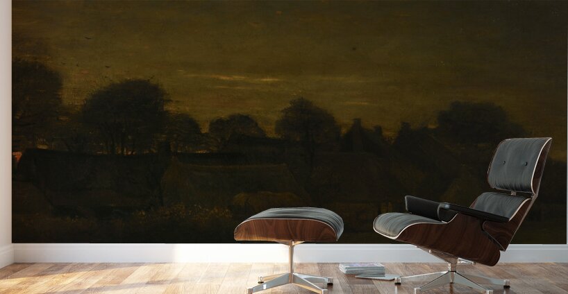 Farming Village at Twilight [1884] by Vincent van Gogh [1853–1890] Wall Murals