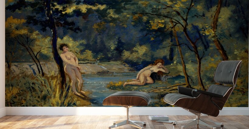 Standing and Reclining Nymphs [1908] by Louis Michel Eilshemius [1864–1941] Wall Murals