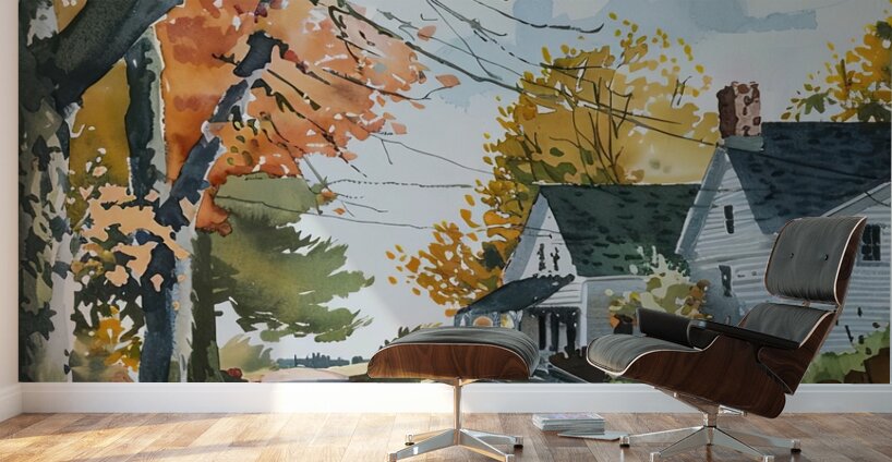 Autumn Road Home 29HBCJ 57 Wall Murals