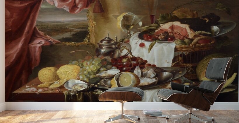 Still Life With Imaginary View [circa 1645] by Laurens Craen [ca. 1620–1670] Wall Murals