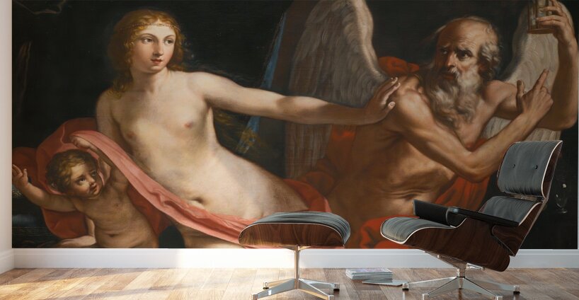 Beauty Fending Off Time by Elisabetta Sirani [1638–1665] Wall Murals