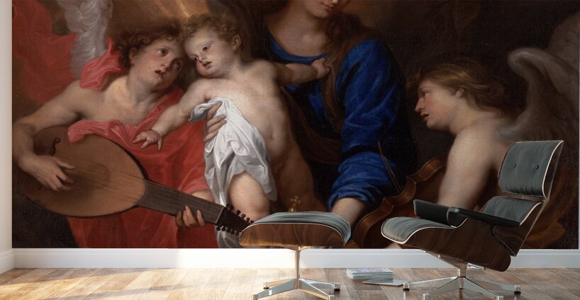 Virgin and Child with Music–Making Angels [ca. 1630] by Anthony van Dyck [1599–1641] Wall Murals