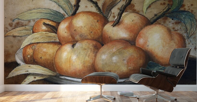 Stillleben Mit Pfirsischen Und Johannisbrot by Giovanna Garzoni [1600–1670] Wall Murals