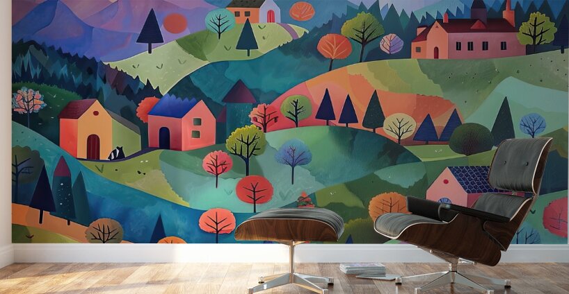Autumnal Valley Glow H92D3N 55 Wall Murals
