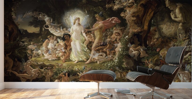 The Quarrel of Oberon and Titania [1849] by Sir Joseph Noel Paton [1821–1901] Wall Murals