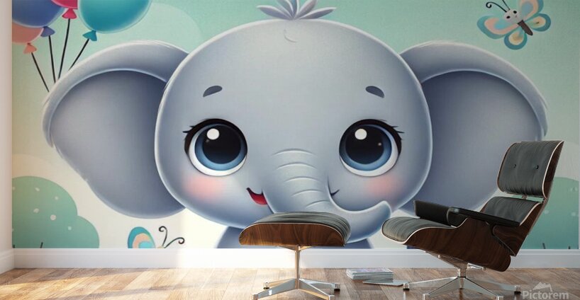 cartoon elephant Wall Murals