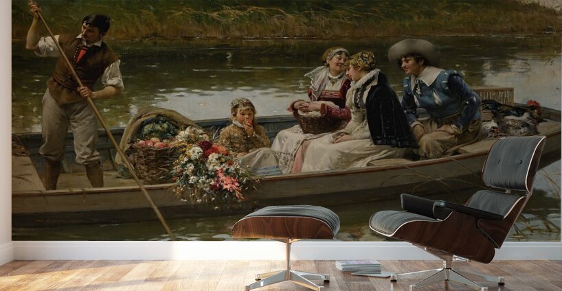 Return from market by Adrien Moreau [1843–1906] Wall Murals