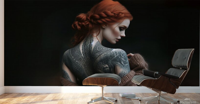 Ginger with a Celtic tattoo Wall Murals