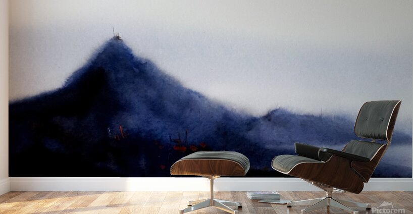 Mysterious Mountain Himalaya  Watercolor Landscape   Wall Murals