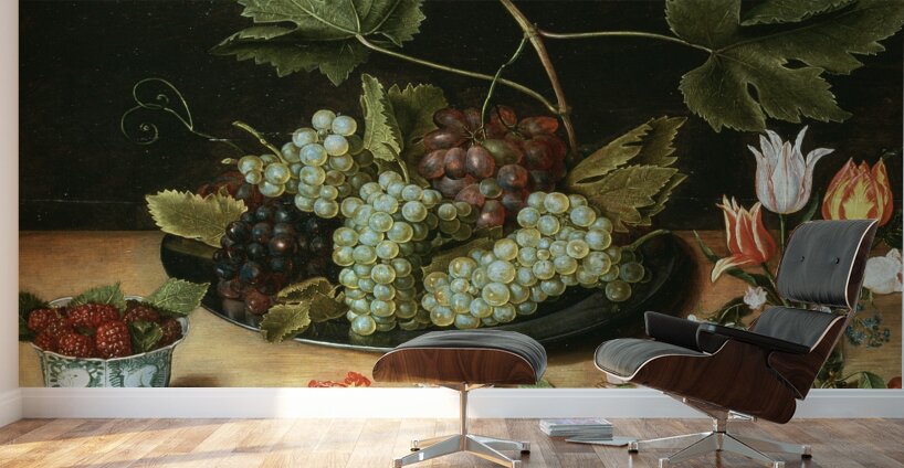 Still Life with Fruit and Flowers by Jan Soreau [1591–1626] Wall Murals