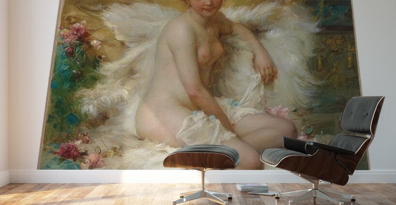 Durchs Schlüsselloch geschaut by Hans Zatzka [1859–1945] Wall Murals