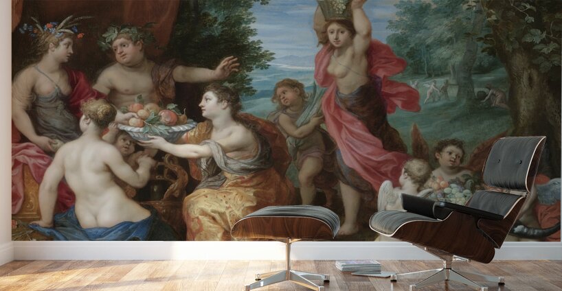 A Bacchanal With Ceres. Bacchus And Venus by Jan Brueghel the Younger [1601–1678] Wall Murals