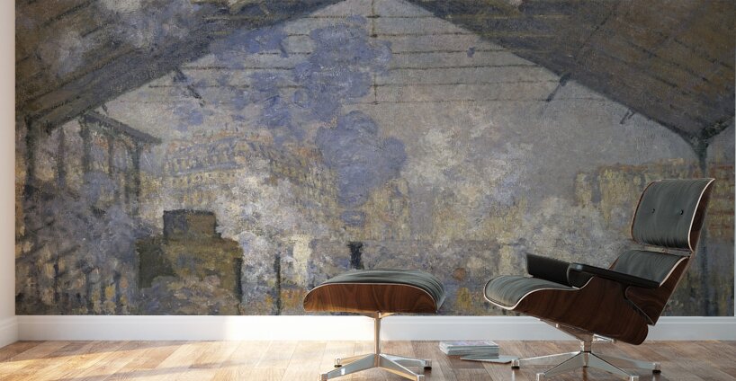 The Saint–Lazare Station [1877] by Claude Monet [1840–1926] Wall Murals