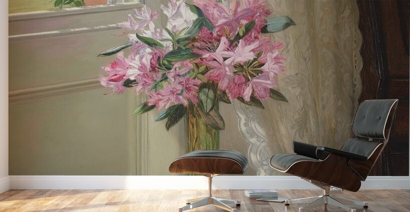 Rhododendrons by a window by Jessica Hayllar [1858–1940] Wall Murals