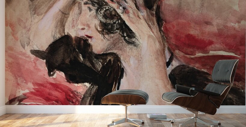 Woman fixing her hair [1918] by Giovanni Boldini [1842–1931] Wall Murals