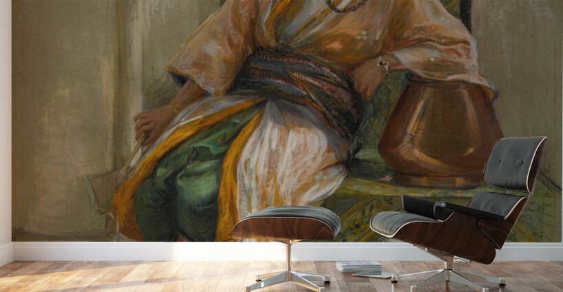 Jeune Fille À L’éventail by Frederick Arthur Bridgman [1847–1928] Wall Murals