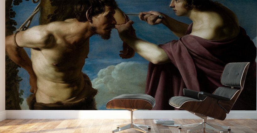 Apollo and Marsyas [1616–20] by Bartolomeo Manfredi [ca. 1580–ca. 1620] Wall Murals