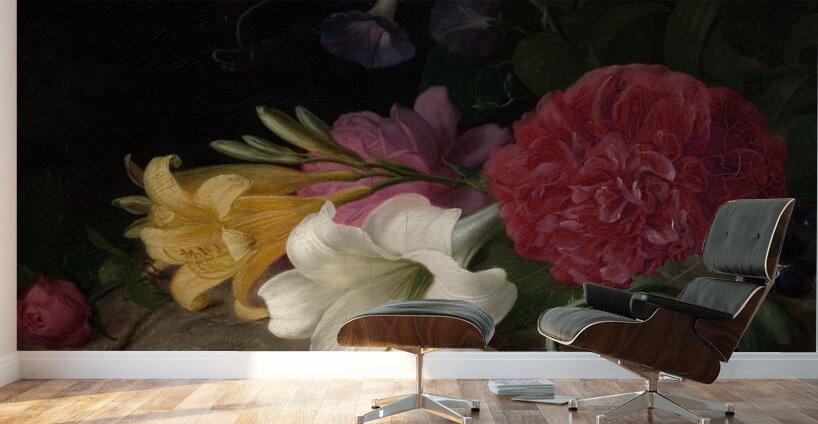 Still Life with Flowers [1867] by Frants Diderik Bøe [1820–1891] Wall Murals