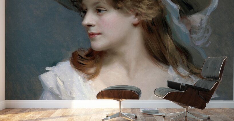 Woman In White [c. 1880] by Raimundo de Madrazo y Garreta [1841–1920] Wall Murals