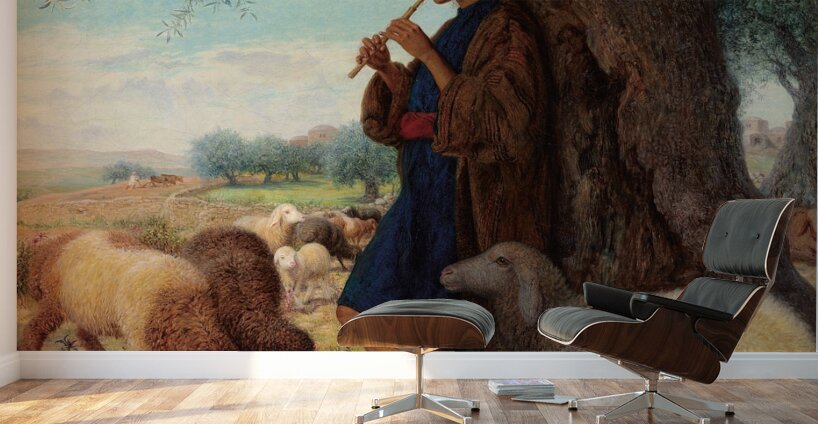 The piping shepherd [1864] by William James Webbe [1830–1904] Wall Murals