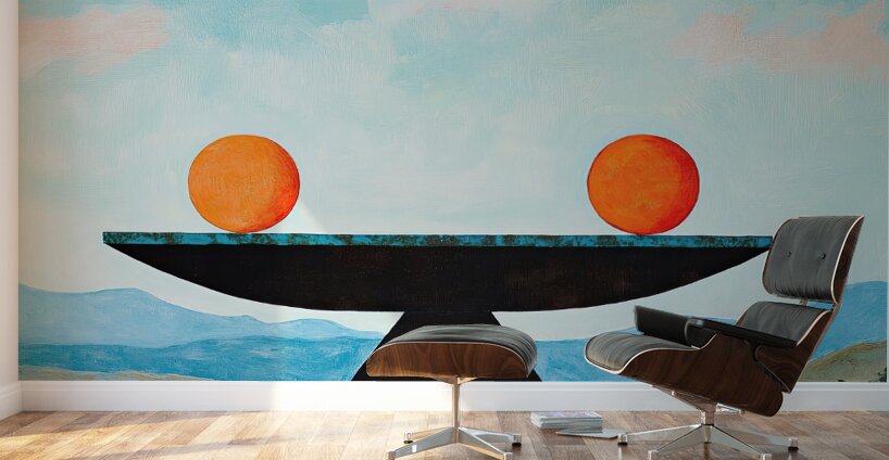 Balanced Orbs Above Valley 78HNP2 55 Wall Murals