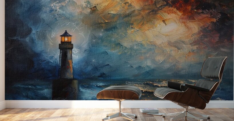 Beacon of Hope Amidst Storm Z92H5N 55 Wall Murals